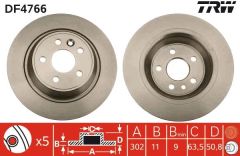 ARKA FREN DISK AYNASI MONDEO IV S MAX GALAXY 07 14 KUGA I 08 12 / EVOQUE 12-18 302mm