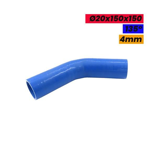 DİRSEK SİLİKON HORTUM 20x150x150 135 DERECE 4mm