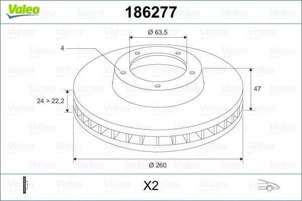 ÖN FREN AYNASI MONDEO II 93-96 III 96-00 SCORPIO 95-98 1.6 16V-1.8-2.0İ 16V 260X24X4DLXHAVALI