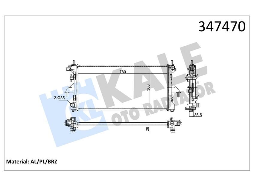 SU RADYATÖRÜ FIAT DUCATO 2.3D 06 MT BRAZING 780x368x26 3062308080