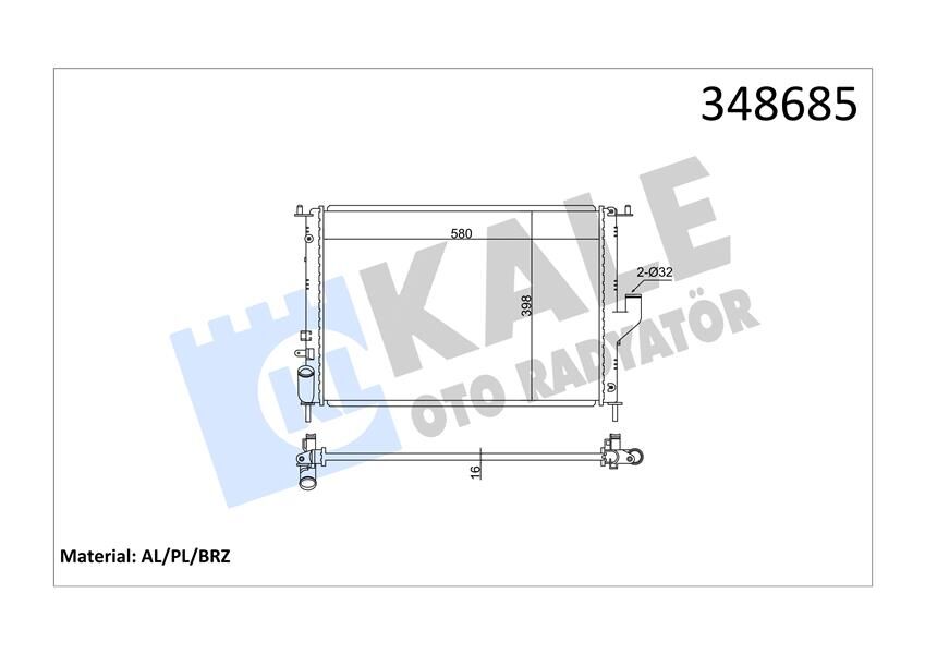 MOTOR SU RADYATÖRÜ DACIA LOGAN 06 SANDERO 08 DUSTER 10 1.4 1.5dCİ 1.6 AC 585x408x22