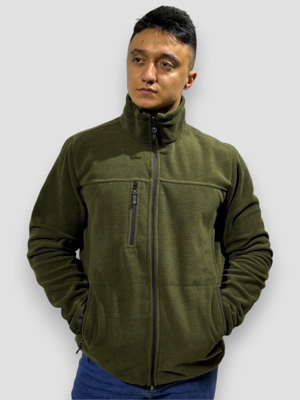 HAKİ 3 CEPLİ POLAR HIRKA - TOPTAN SATIŞ FİYATI