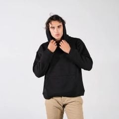 Kapşonlu Oversize Sweatshirt – Oversize Unisex Model, Siyah