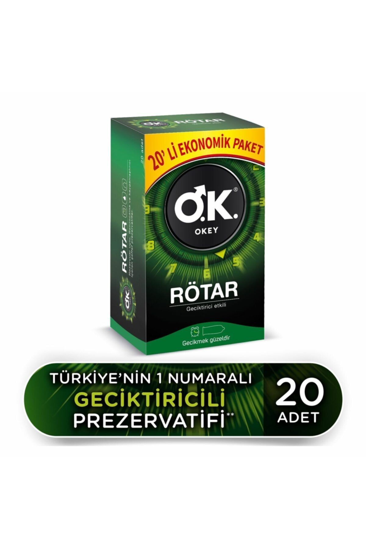 OKEY Rötar Geciktiricili Ekonomik Prezervatif 20'li