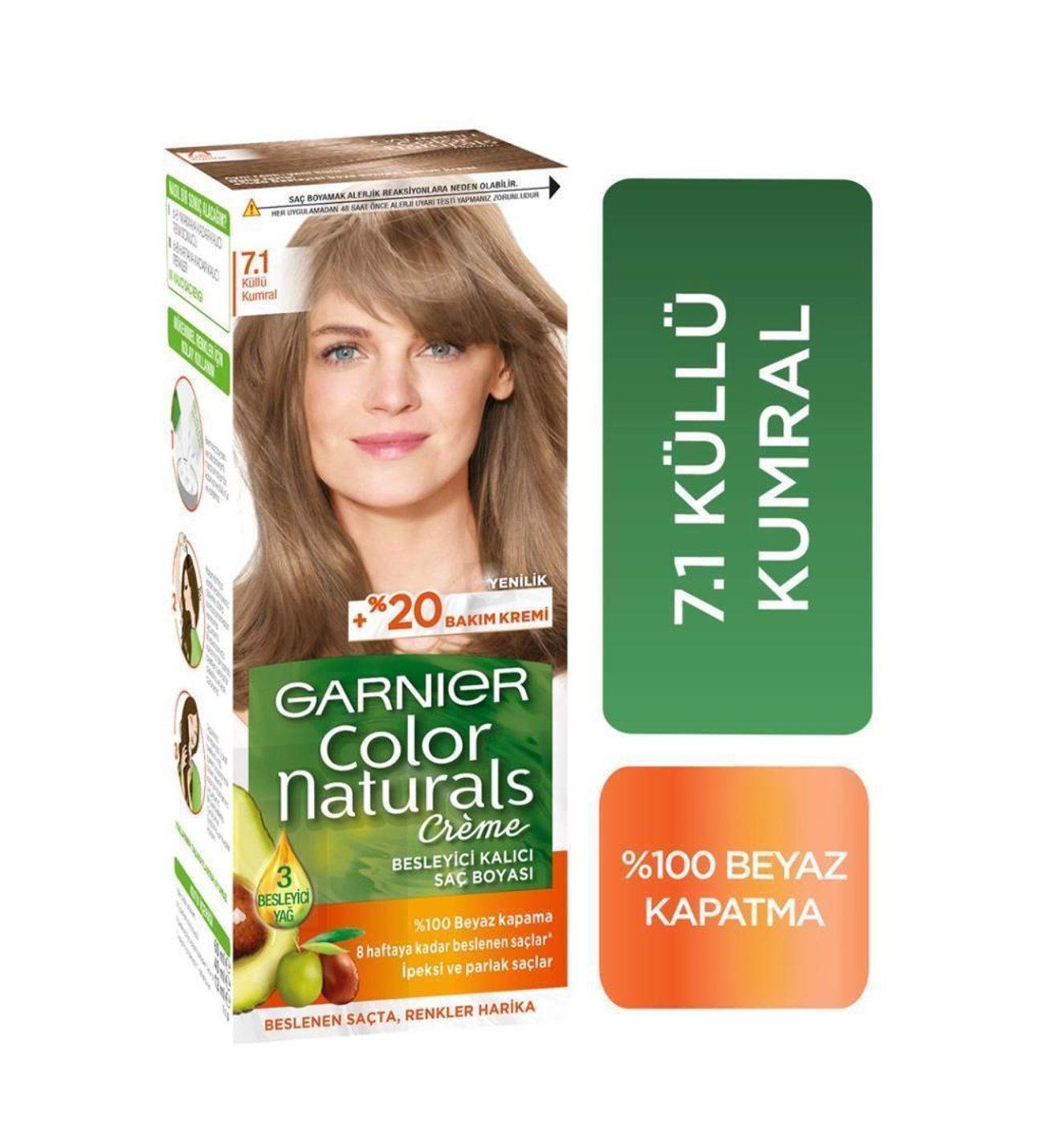 Garnier Color Naturals Saç Boyası Çeşitleri 7.1 Küllü Kumral