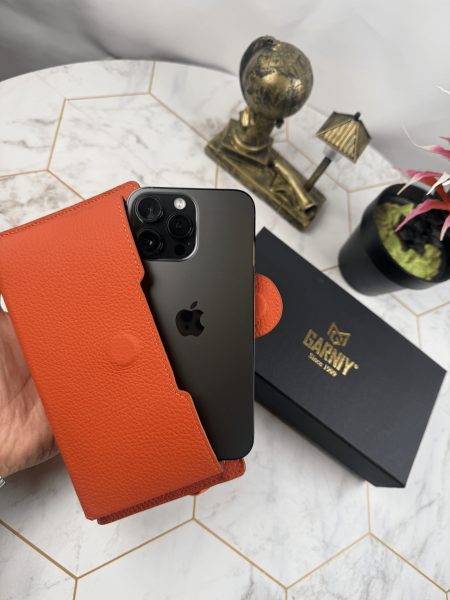 Garniy Telefon Bölmeli Tutamaçlı Büyük Bölmeli Turuncu Cüzdan