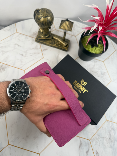 Garniy Telefon Bölmeli Tutamaçlı Büyük Bölmeli Fuşya Cüzdan