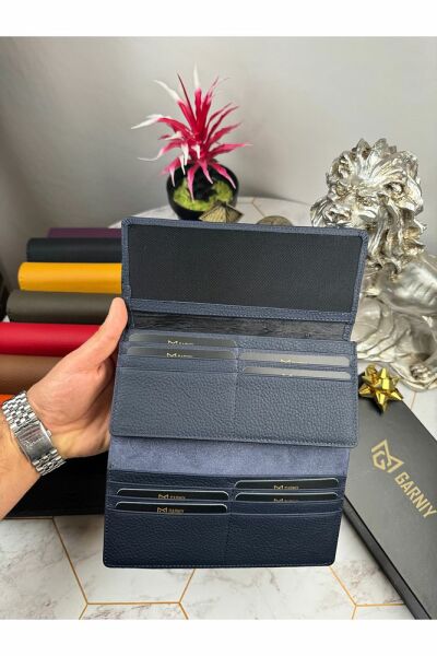 Hakiki Deri Telefon Bölmeli Cüzdan Lacivert Renk 38714