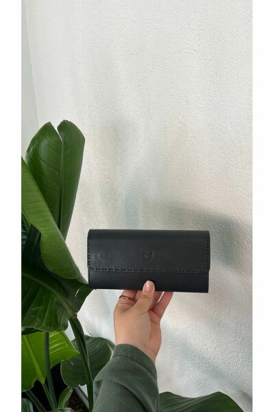 Telefon Bölmeli Hakiki Deri Cüzdan 38714 SİYAH