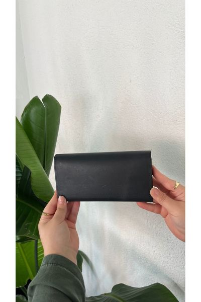 Telefon Bölmeli Hakiki Deri Cüzdan 38714 SİYAH