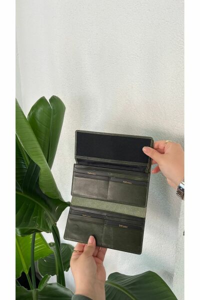 Telefon Bölmeli Hakiki Deri Cüzdan 38714 YEŞİL
