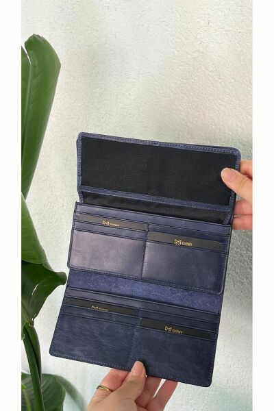 Telefon Bölmeli Hakiki Deri Cüzdan 38714 LACİVERT