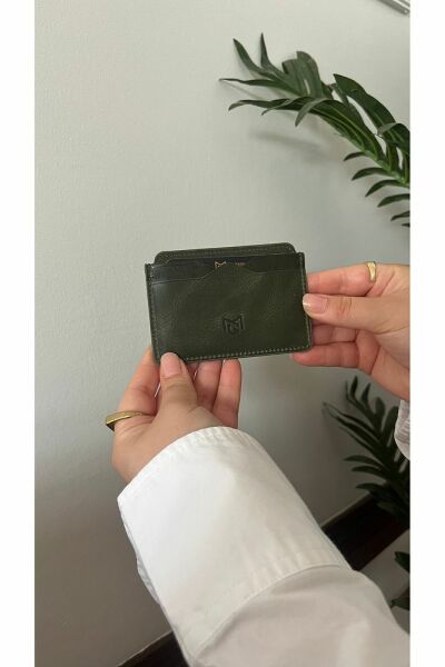 Hakiki Deri Erkek Kartlık Cüzdan 1611 GREYZİ YEŞİL