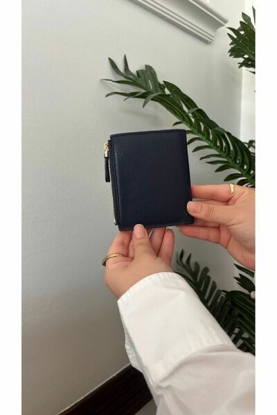 Hakiki Deri Fermuarlı Kartlık 3702 SİYAH