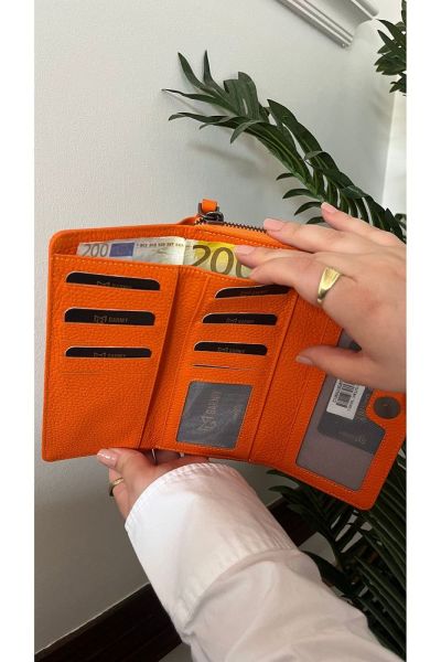 Hakiki Deri Kadın Cüzdan 38713 TURUNCU