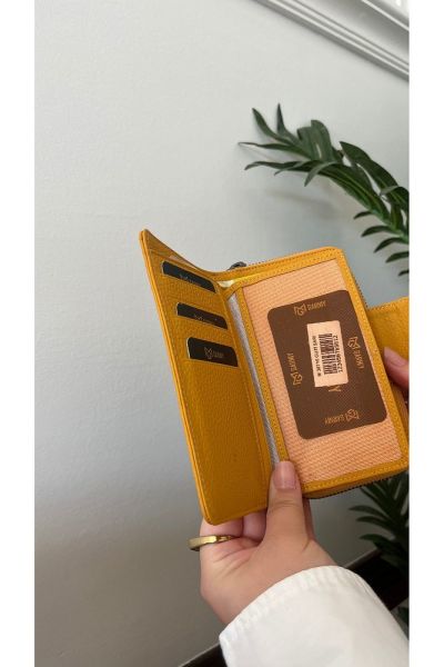 Hakiki Deri Kadın Cüzdan & Kartlık 38716 SARI
