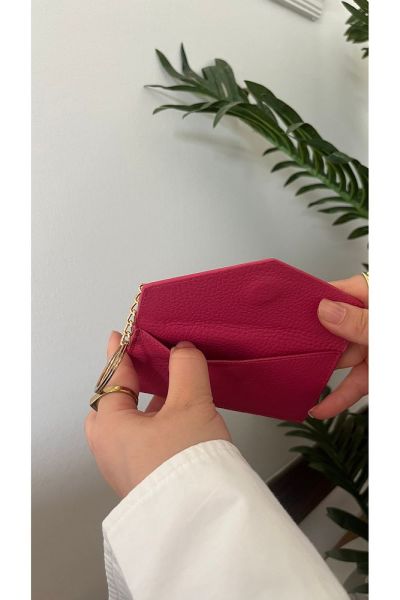 Unisex Hakiki Deri Cüzdan & Kartlık 3701 FUŞYA