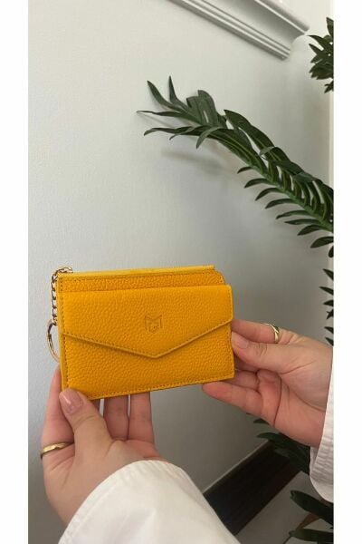 Unisex Hakiki Deri Cüzdan & Kartlık 3701 SARI