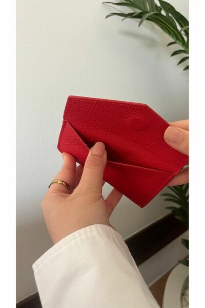 Unisex Hakiki Deri Cüzdan & Kartlık 3701 KIRMIZI