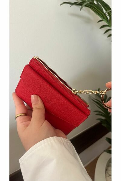 Unisex Hakiki Deri Cüzdan & Kartlık 3701 KIRMIZI
