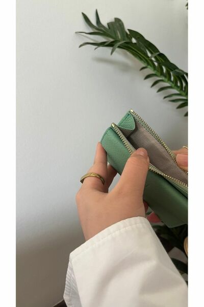 Unisex Hakiki Deri Cüzdan & Kartlık 3701 SU YEŞİLİ