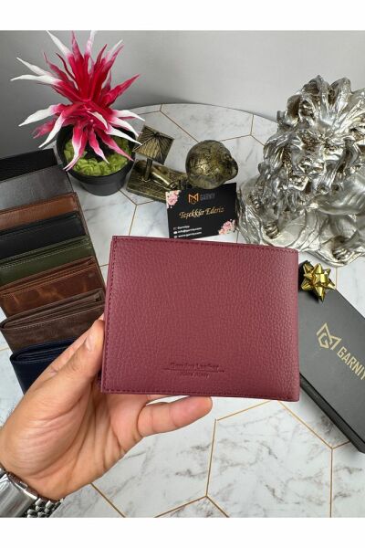 Hakiki Deri Erkek Cüzdan Bordo Renk 28723