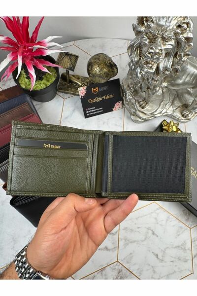 Hakiki Deri Erkek Cüzdan Taba Renk 28723 YEŞİL