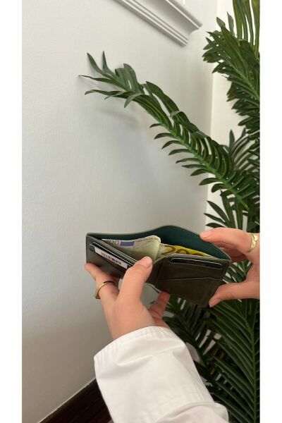 Kibar Hakiki Deri Erkek Cüzdan 2710 GREYZİ YEŞİL