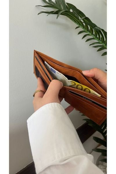 Kibar Hakiki Deri Erkek Cüzdan 2708 GREYZİ TABA