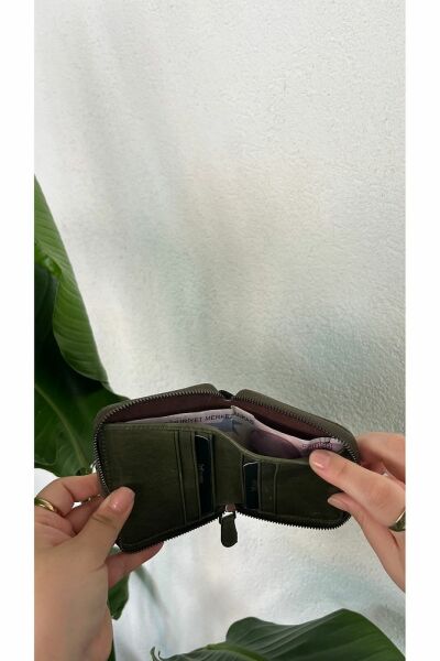 Unısex Hakiki Deri Cüzdan & Kartlık 3703 YEŞİL - Tek Ebat