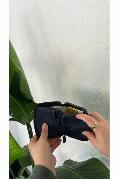 Unısex Hakiki Deri Cüzdan & Kartlık 3703 LACİVERT - Tek Ebat