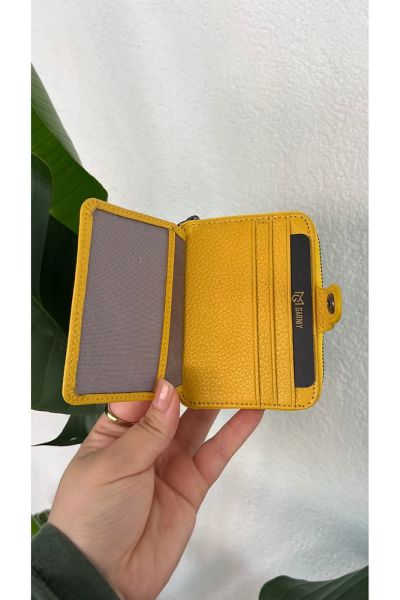 Unısex Hakiki Deri Cüzdan & Kartlık 3703 SARI - Tek Ebat