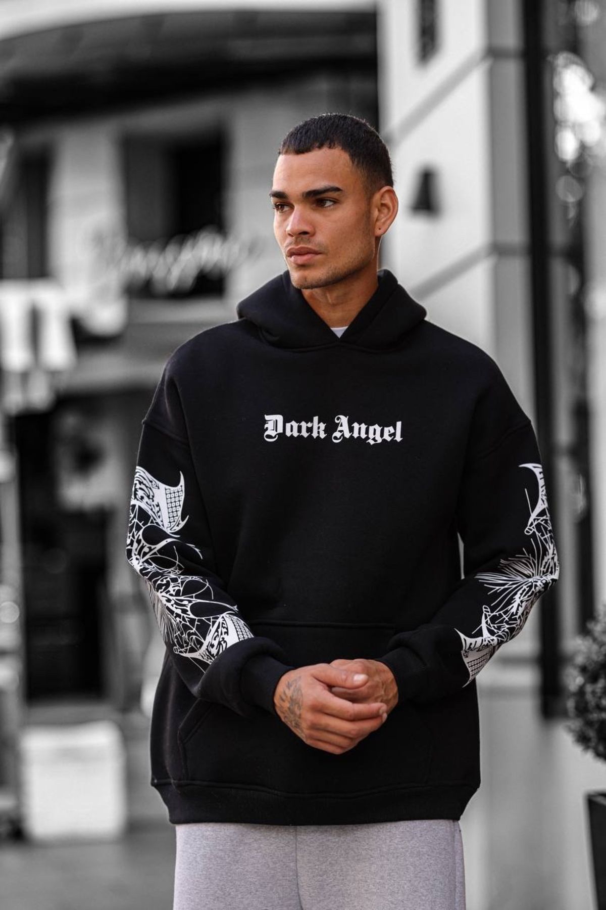 Dark Angel Oversize Unisex Sweatshirt SİYAH - XL