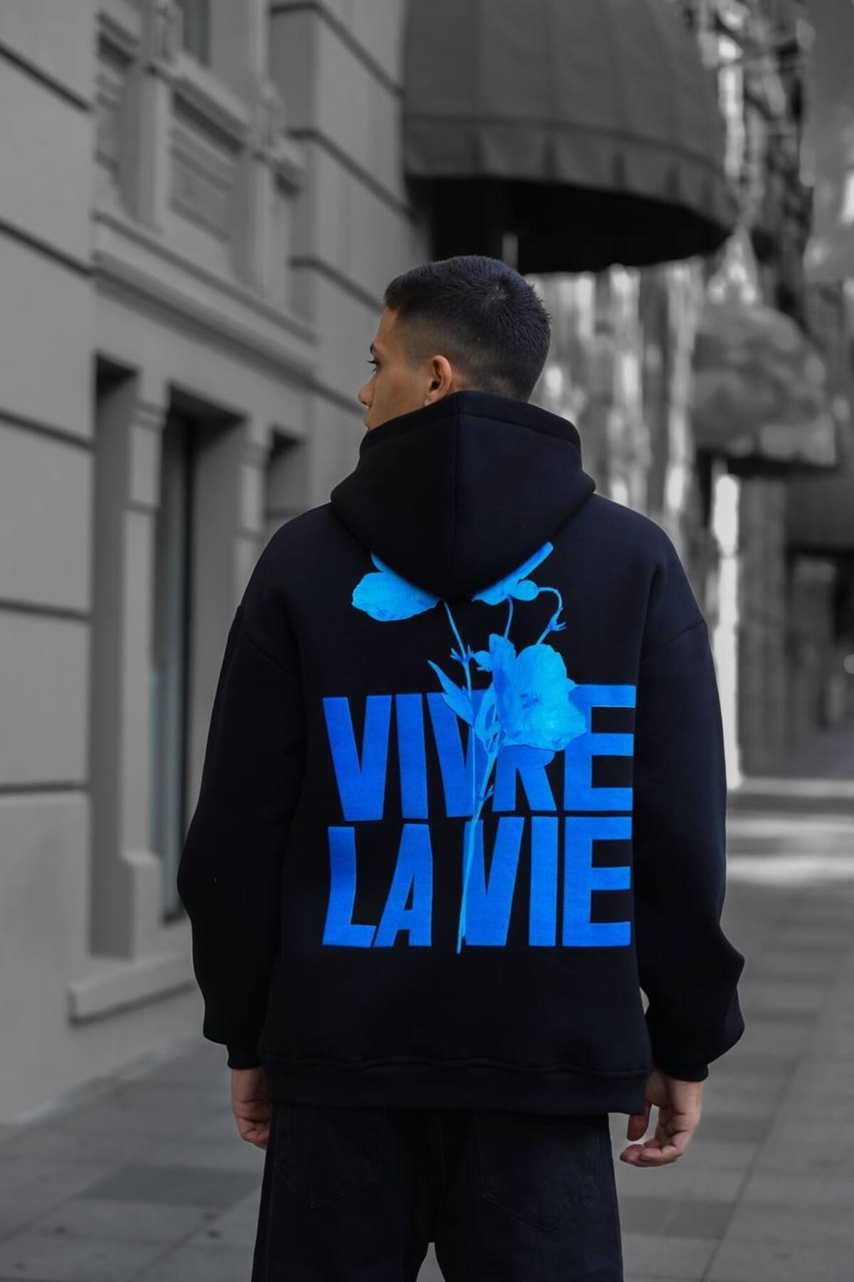 La Vie Oversize Unisex Sweatshirt SİYAH - M