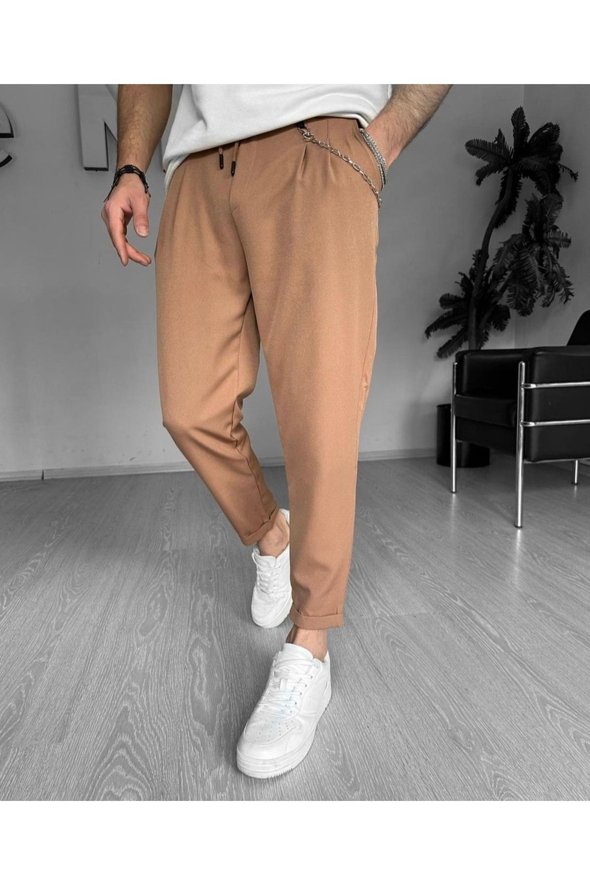 Mevsimlik Jogger Pantolon Hafif Bol Kesim KAHVERENGİ - XL