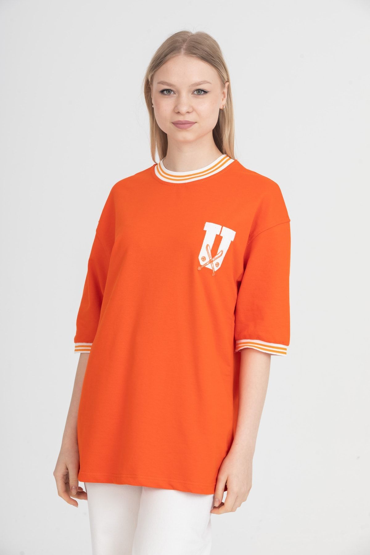 Usa Oversize Unisex Tshirt TURUNCU - S