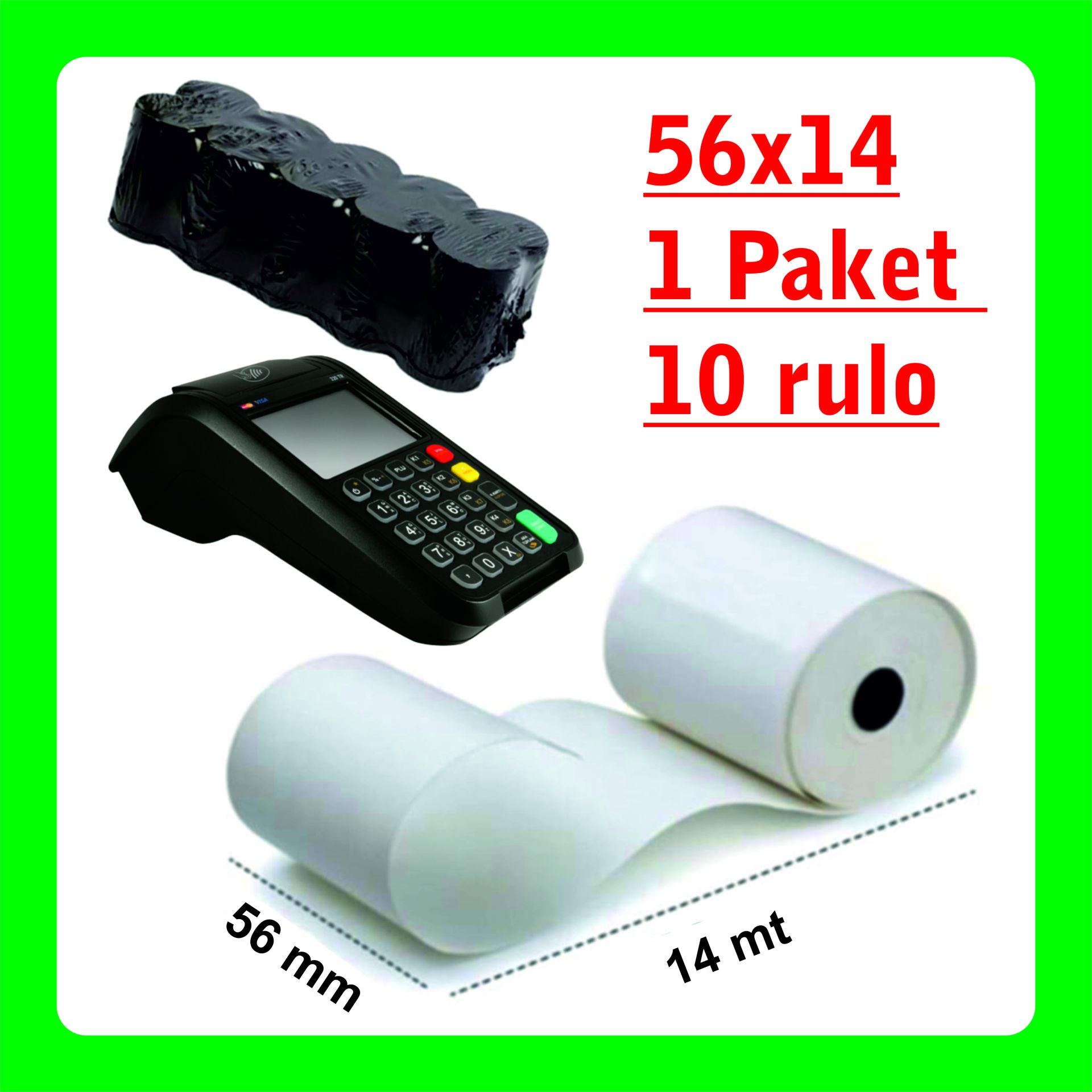 56x14 Termal Yazarkasa Rulo 10'lu (5paket)