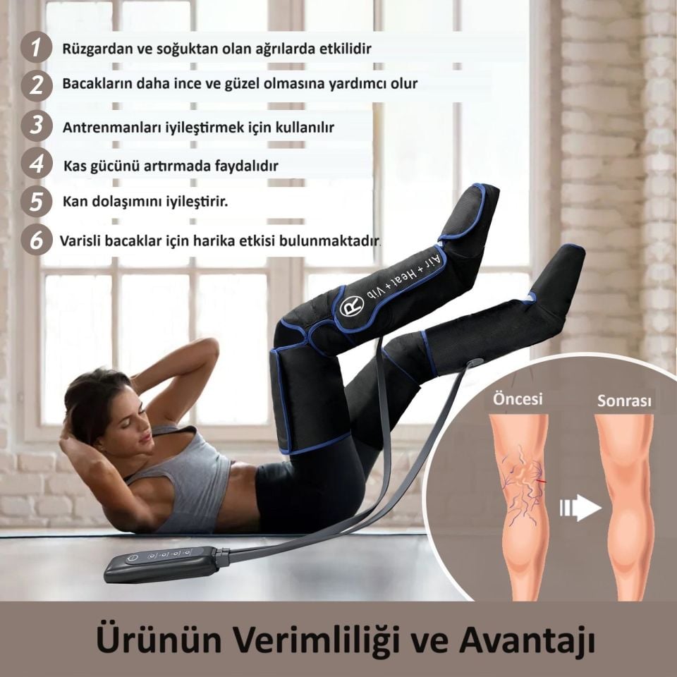 Lenf Odem Tedavi Cihazı/3 fonksiyonlu  titresim hava basınclı masaj  isitma