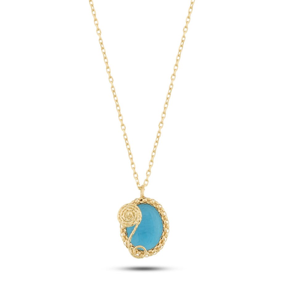 Altın Lapis lazuli Taşlı Kolye