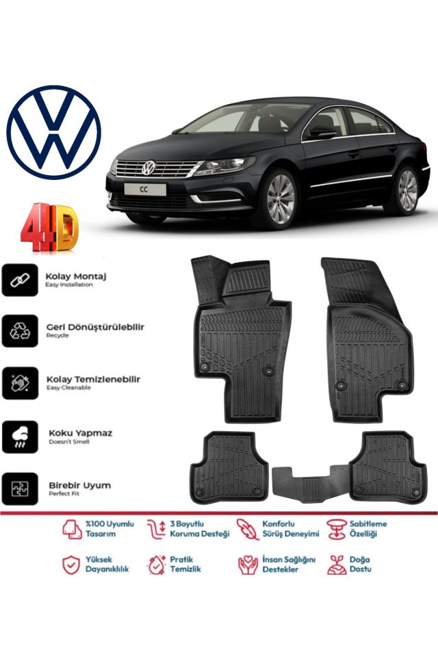 Volkswagen Passat Cc 2016 Model 4D Havuzlu Paspas