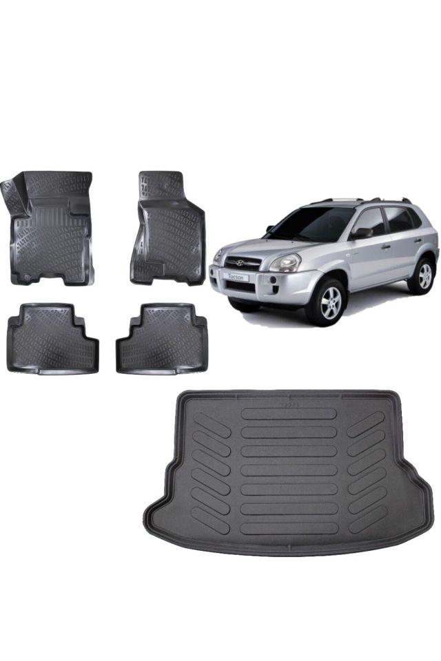 Hyundai Tucson 2014 Model 3D Bagaj Havuzu+3D Havuzlu Araca Özel Paspas Takımı