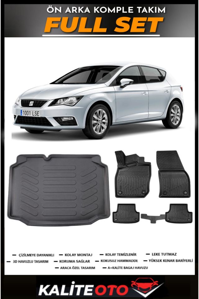 Seat Leon Bagaj Havuzu+4.5D Havuzlu Paspas Seti 2017 Model