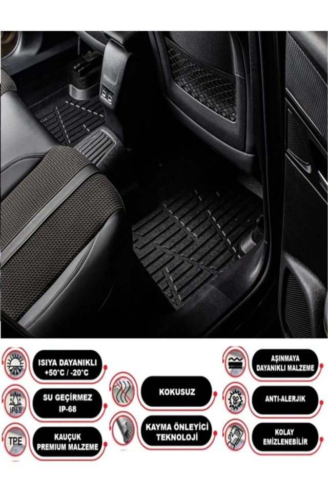 Fiat Doblo 2022 Model Maxi 3D Bagaj Havuzu+3D Araca Özel Paspas Takımı Luxury Serisi