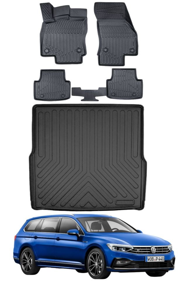 Volkswagen Passat B8 Stw 2019 Model Bagaj Havuzu Araca Özel Siyah Paspas Takımı