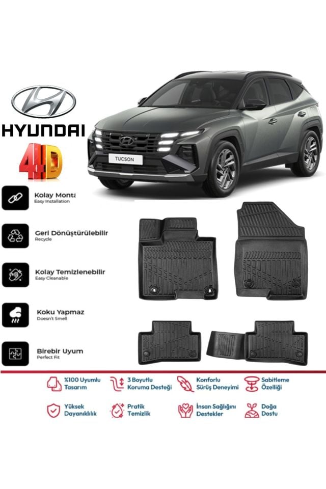 Hyundai Tucson 2024 Model 4D Havuzlu Paspas