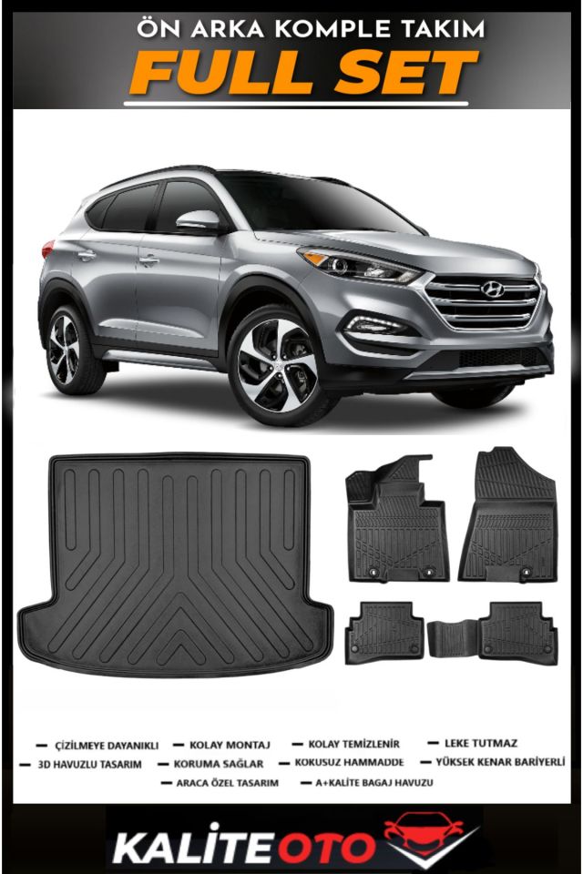 Hyundai Tucson Bagaj Havuzu+4.5D Havuzlu Paspas Seti 2019 Model