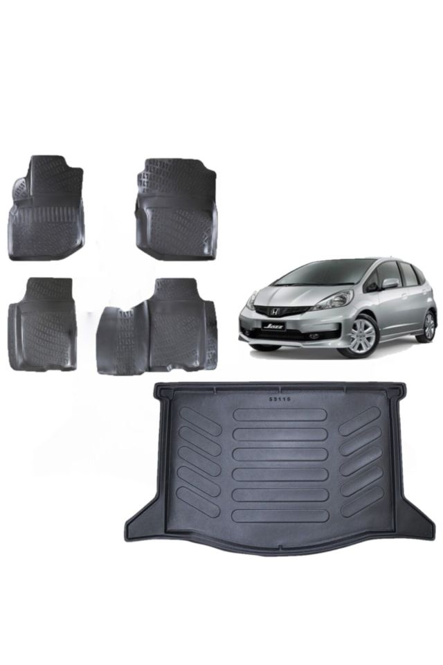 Honda Jazz 2009 Model 3D Bagaj Havuzu+3D Havuzlu Araca Özel Paspas Takımı