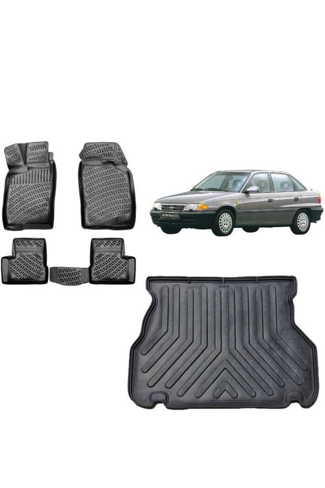Opel Astra F Sedan 1995 Model 3D Bagaj Havuzu+3D Havuzlu Araca Özel Paspas Takımı