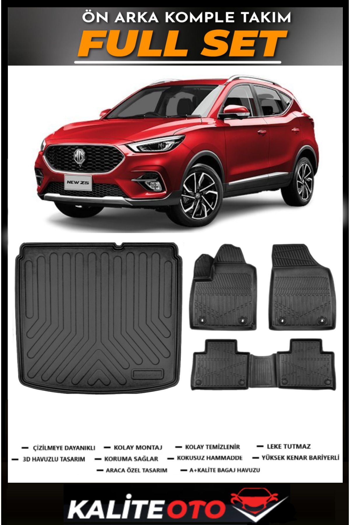 MG ZS Alt Bagaj Havuzu+4.5D Havuzlu Paspas Seti 2023 Model