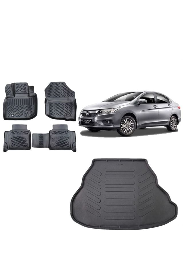 Honda City 2010 Model 3D Bagaj Havuzu+3D Havuzlu Araca Özel Paspas Takımı